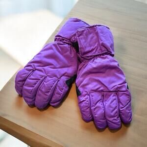Vintage Men’s LL Bean Insulated Purple & Black Ski Gloves Sz M Style B-500 NOS